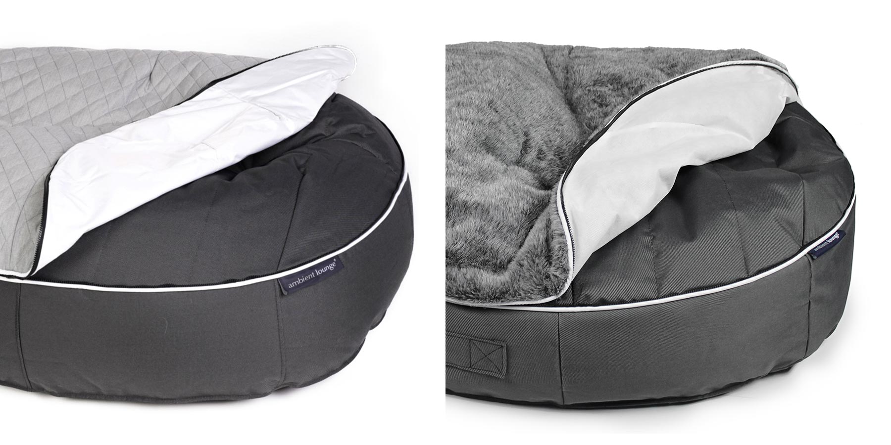 Pet Lounge Dog Beds - Washable Zip-Off Luxury
