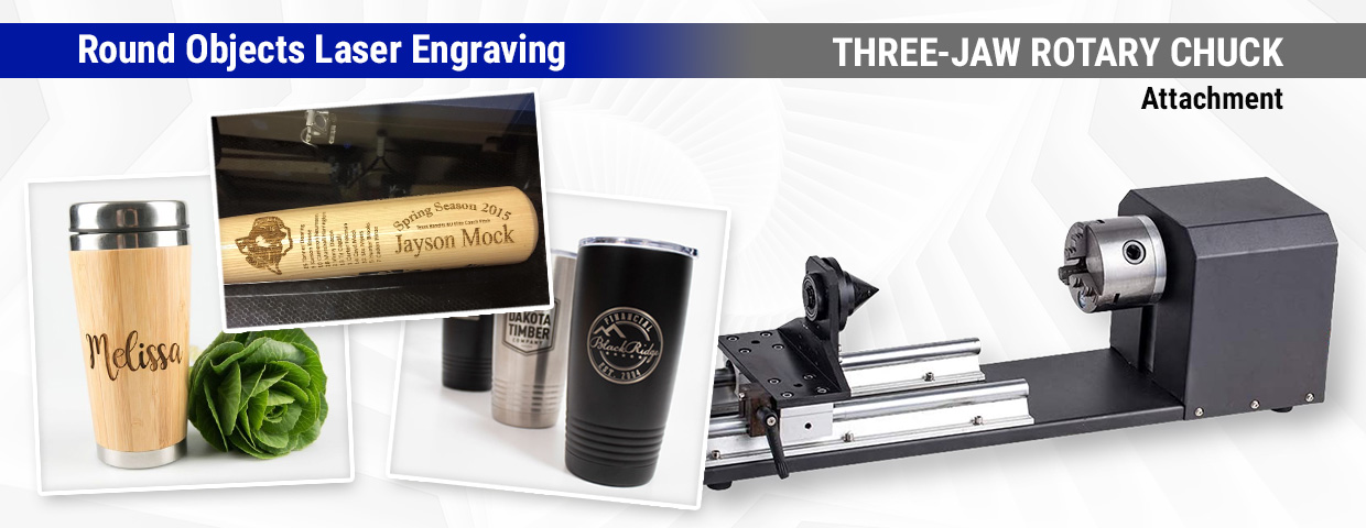 3-jaw three jaws attachment co2 laser engraving cutting round objects